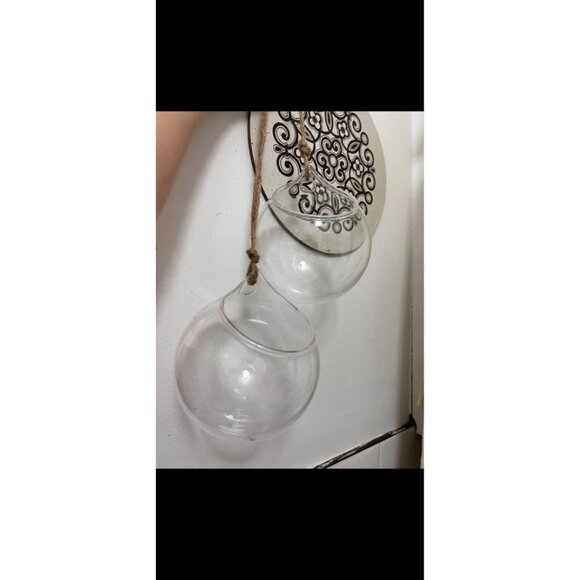 Set of Vintage Inspired Hanging Glass Bubble Planters  Globe Wall/Window Planter - Picture 2 of 6